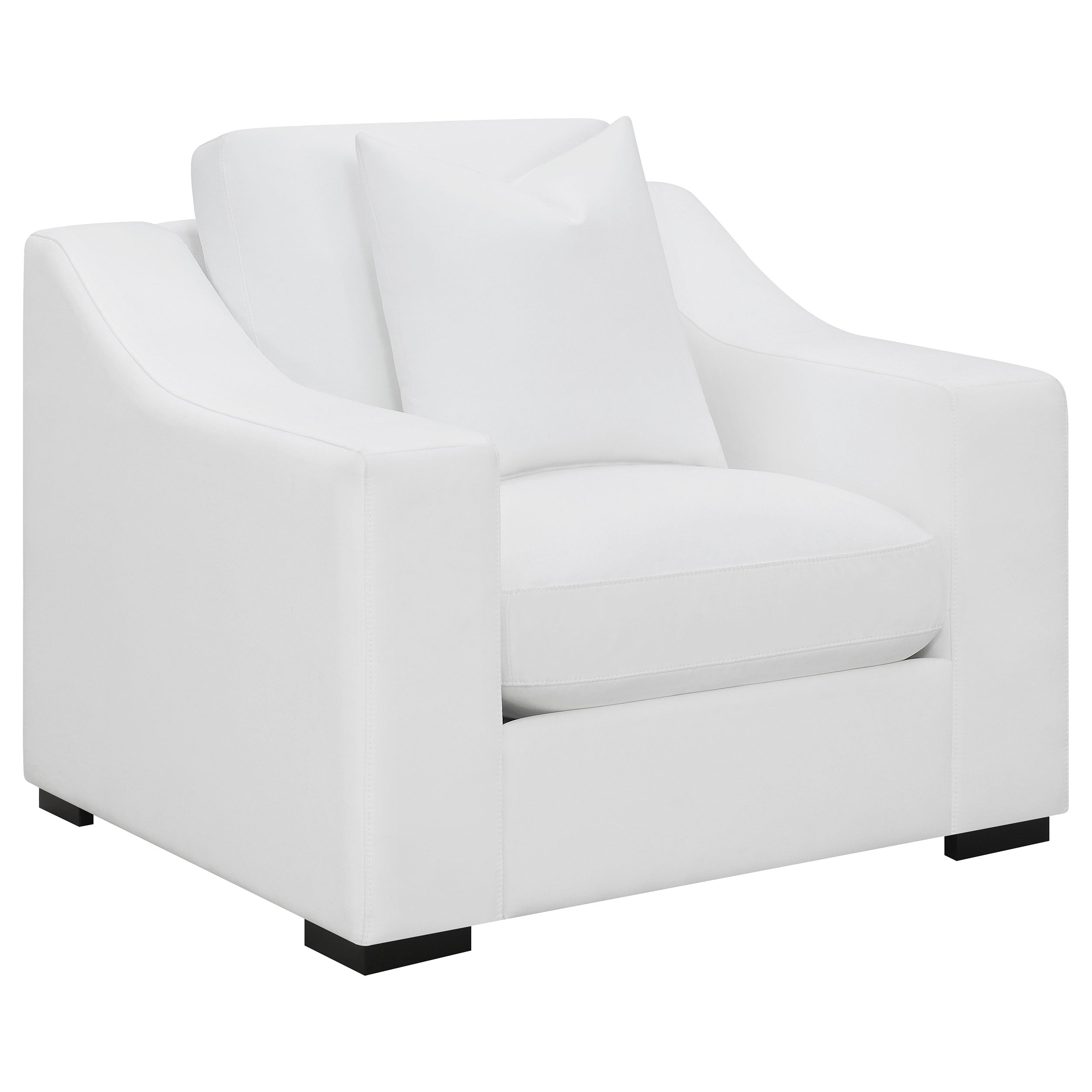 Best Furniture Outlet - Coaster - Ashlyn Upholstered Sloped Arm Accent Chair White - 509893