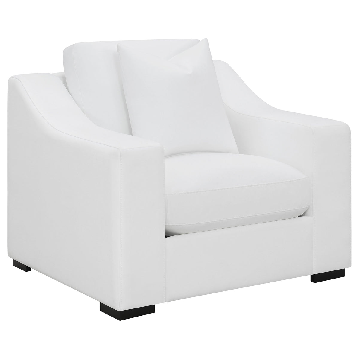 Best Furniture Outlet - Coaster - Ashlyn Upholstered Sloped Arm Accent Chair White - 509893