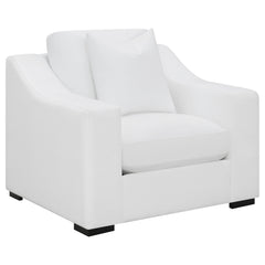Best Furniture Outlet - Coaster - Ashlyn Upholstered Sloped Arm Accent Chair White - 509893