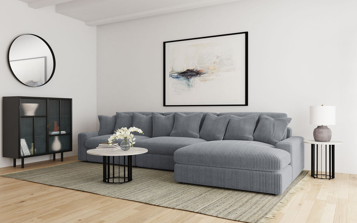 Best Furniture Outlet - Coaster - Blaine Upholstered Reversible Chaise Sectional Sofa Fog - 509900-SET