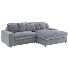 Best Furniture Outlet - Coaster - Blaine Upholstered Reversible Chaise Sectional Sofa Fog - 509900