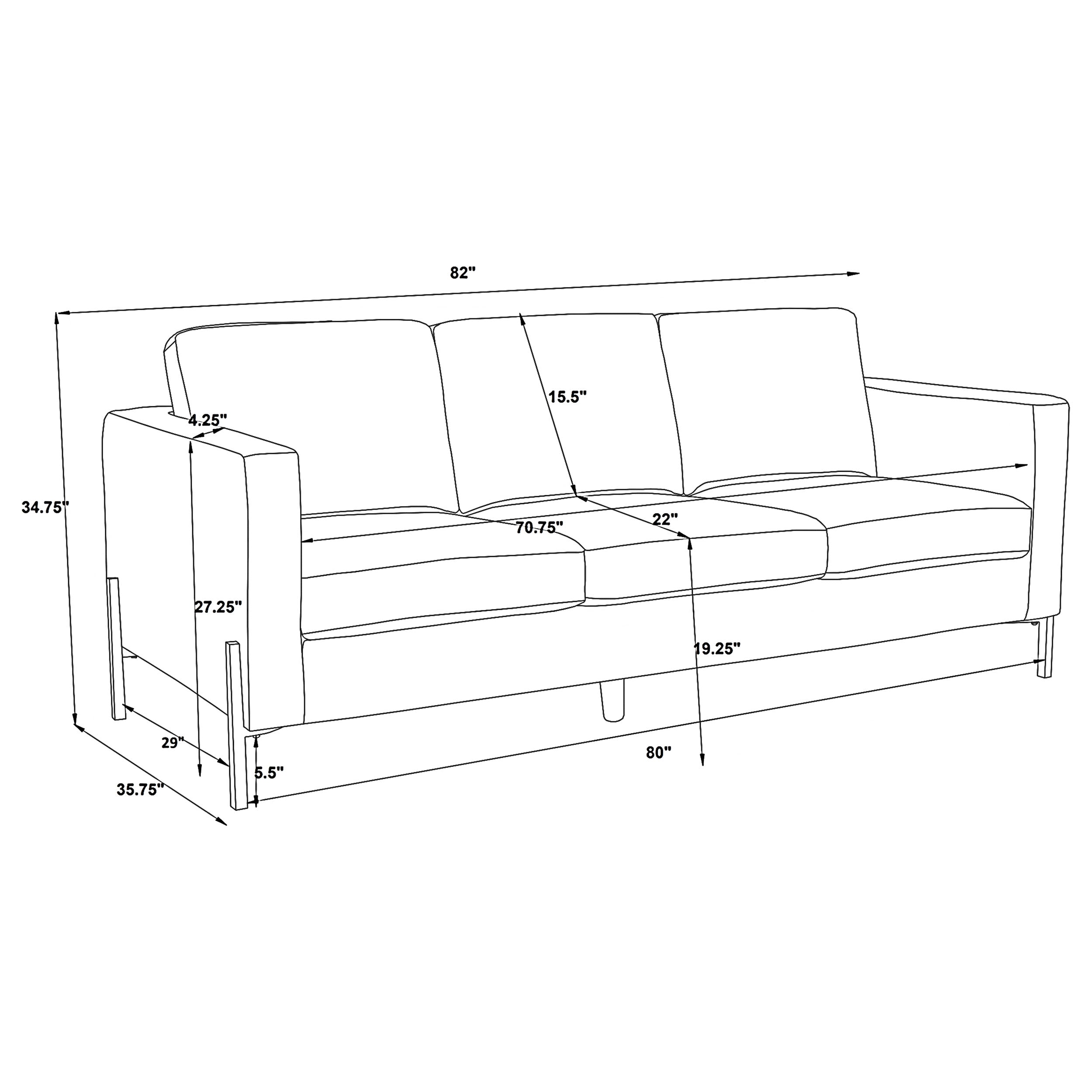 Tilly 2-piece Upholstered Track Arm Sofa Set Oatmeal