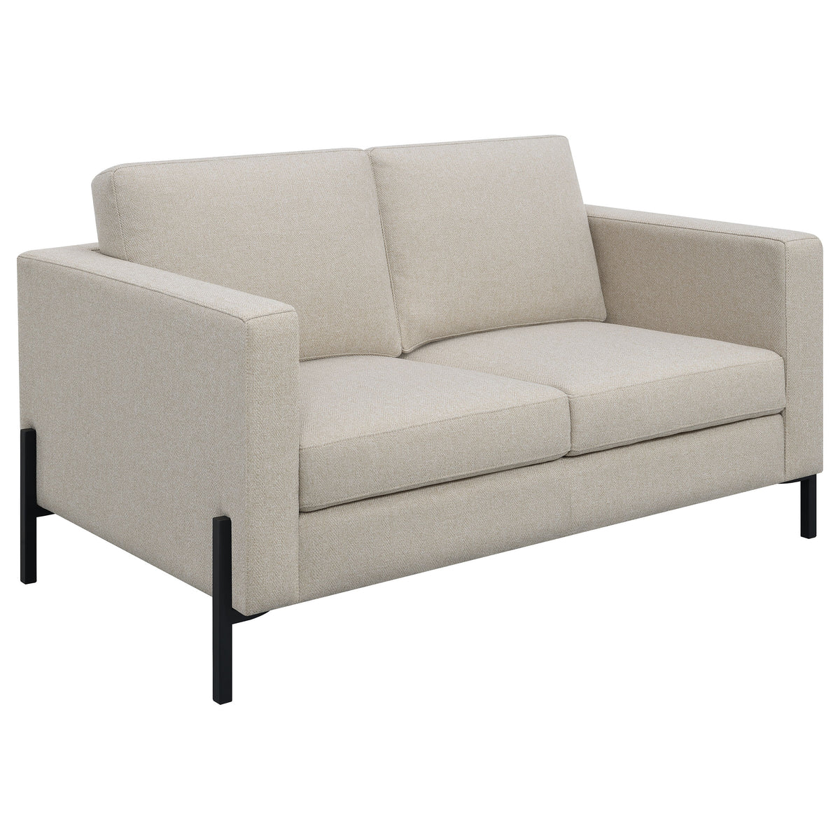 Best Furniture Outlet - Coaster - Tilly Upholstered Track Arm Loveseat Oatmeal - 509902
