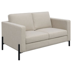 Best Furniture Outlet - Coaster - Tilly Upholstered Track Arm Loveseat Oatmeal - 509902