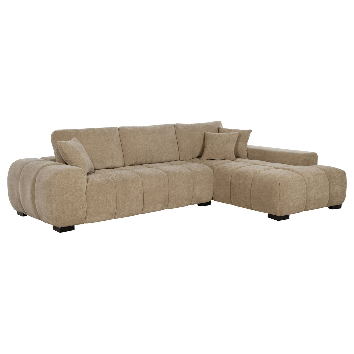 Best Furniture Outlet - Coaster - Octavia Upholstered Sectional Chaise Sofa Camel - 509961
