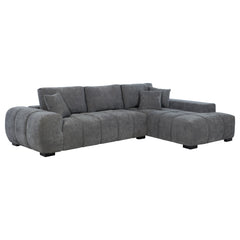 Best Furniture Outlet - Coaster - Octavia Upholstered Sectional Chaise Sofa Charcoal Grey - 509965