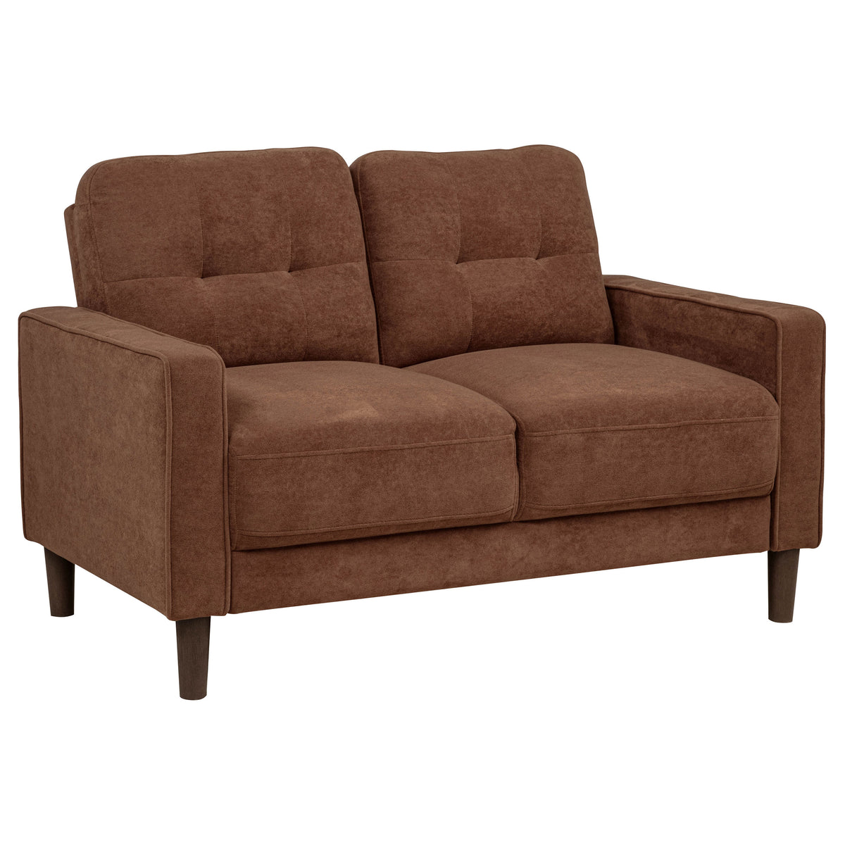 Best Furniture Outlet - Coaster - Bowen II Fabric Upholstered Track Arm Loveseat Rust - 509972
