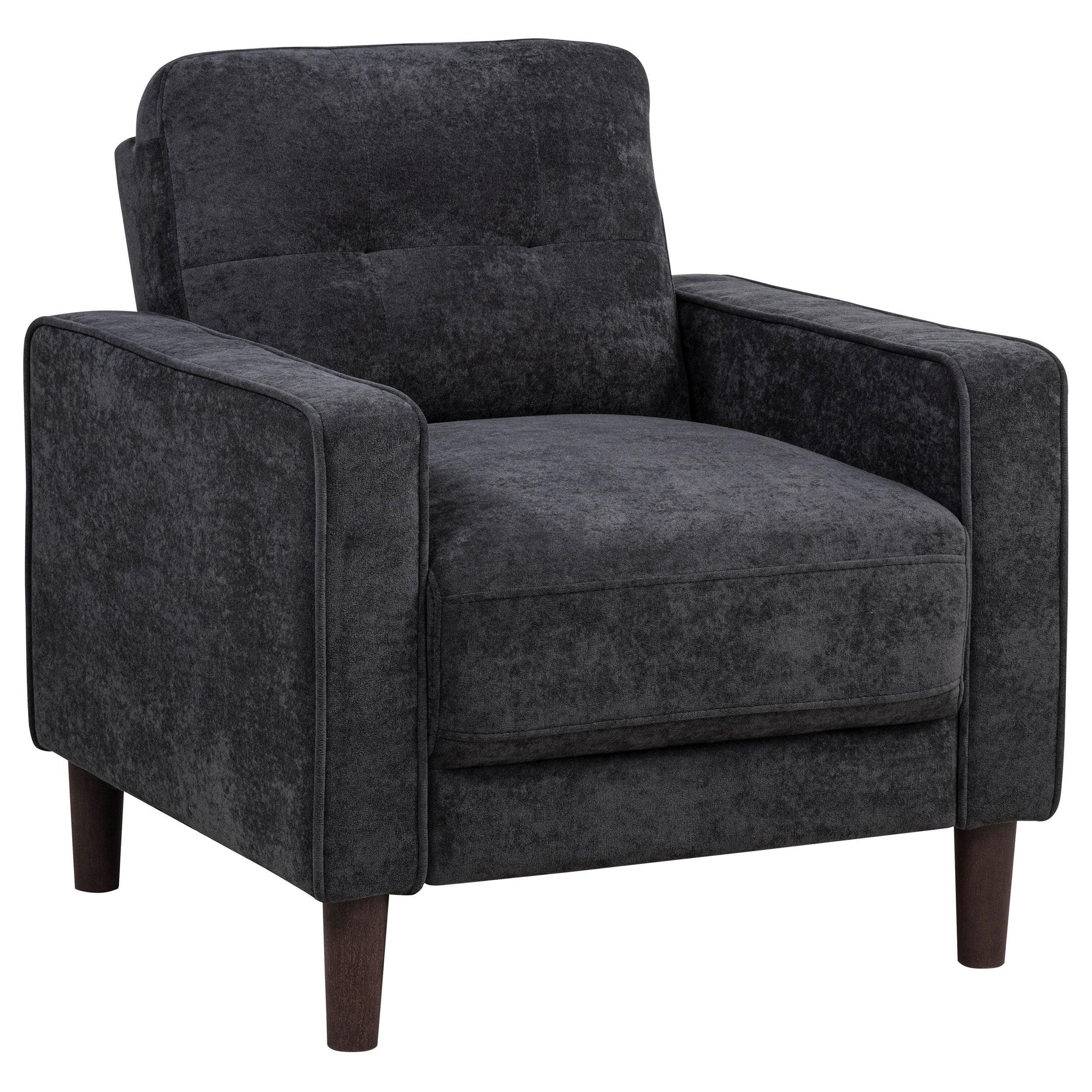 Best Furniture Outlet - Coaster - Bowen II Fabric Upholstered Track Arm Chair Steel Grey - 509983
