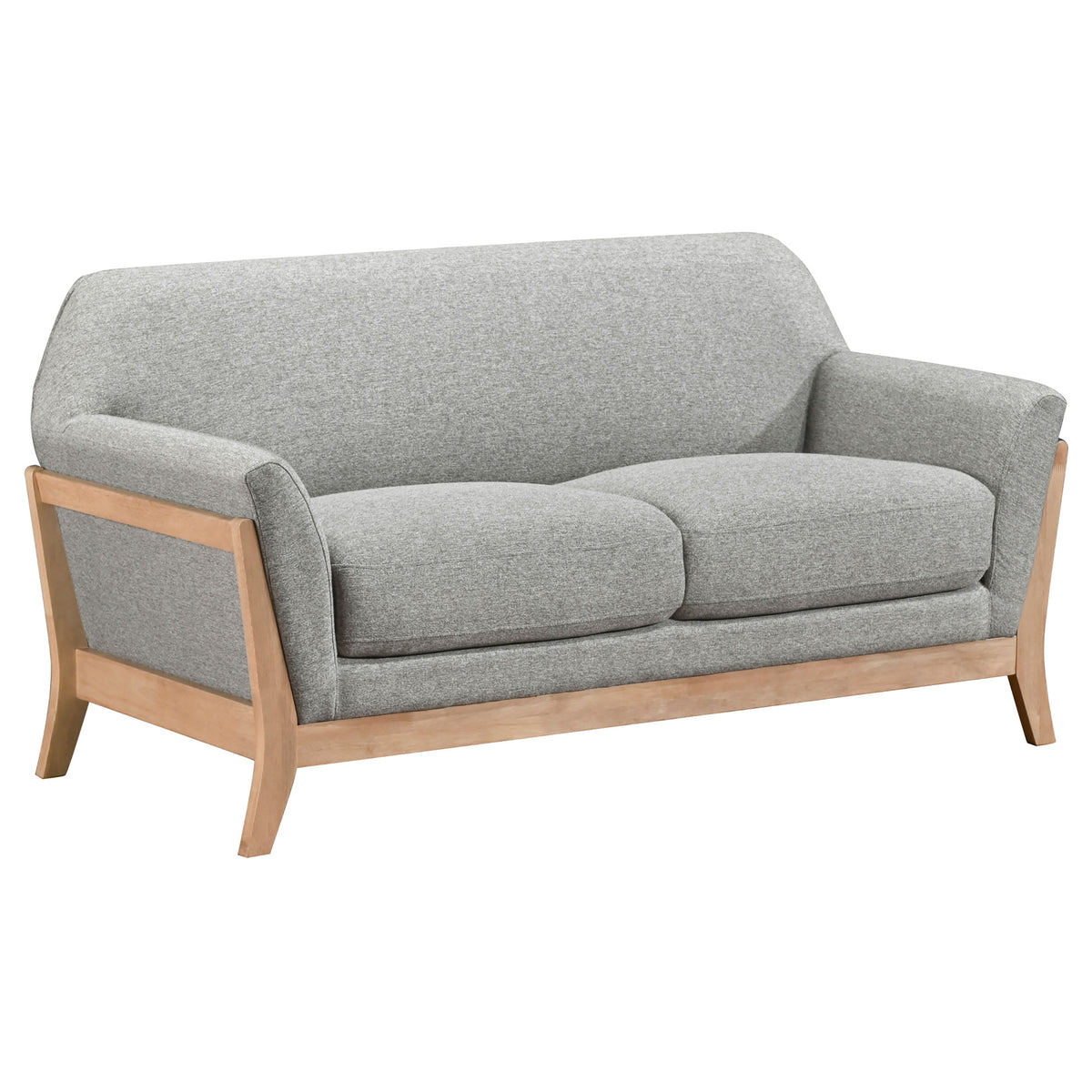 Best Furniture Outlet - Coaster - Vaughn Fabric Upholstered Flared Arm Loveseat Grey - 511072