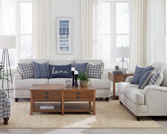Best Furniture Outlet - Coaster - Glenn 2-piece Upholstered Sofa Set Light Grey and Blue - 511091-S2