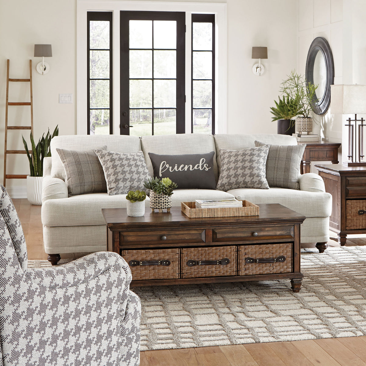 Best Furniture Outlet - Coaster - Glenn Upholstered English Arm Sofa Light Grey and Grey - 511094