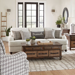 Best Furniture Outlet - Coaster - Glenn Upholstered English Arm Sofa Light Grey and Grey - 511094