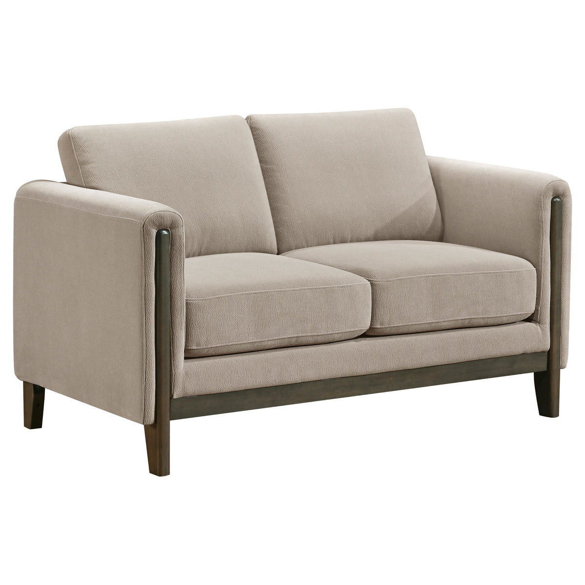 Best Furniture Outlet - Coaster - Islington Fabric Upholstered Panel Arm Loveseat Taupe - 511102