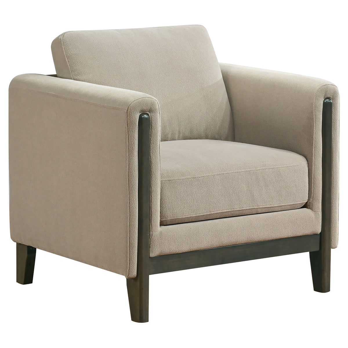Best Furniture Outlet - Coaster - Islington Fabric Upholstered Panel Arm Accent Chair Taupe - 511103