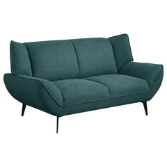 Best Furniture Outlet - Coaster - Acton Upholstered Flared Arm Loveseat Teal Blue - 511162