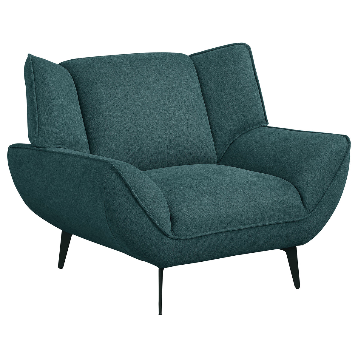 Best Furniture Outlet - Coaster - Acton Upholstered Flared Arm Accent Chair Teal Blue - 511163