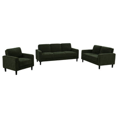 Ruth 3-piece Fabric Upholstered Track Arm Sofa Matcha Green