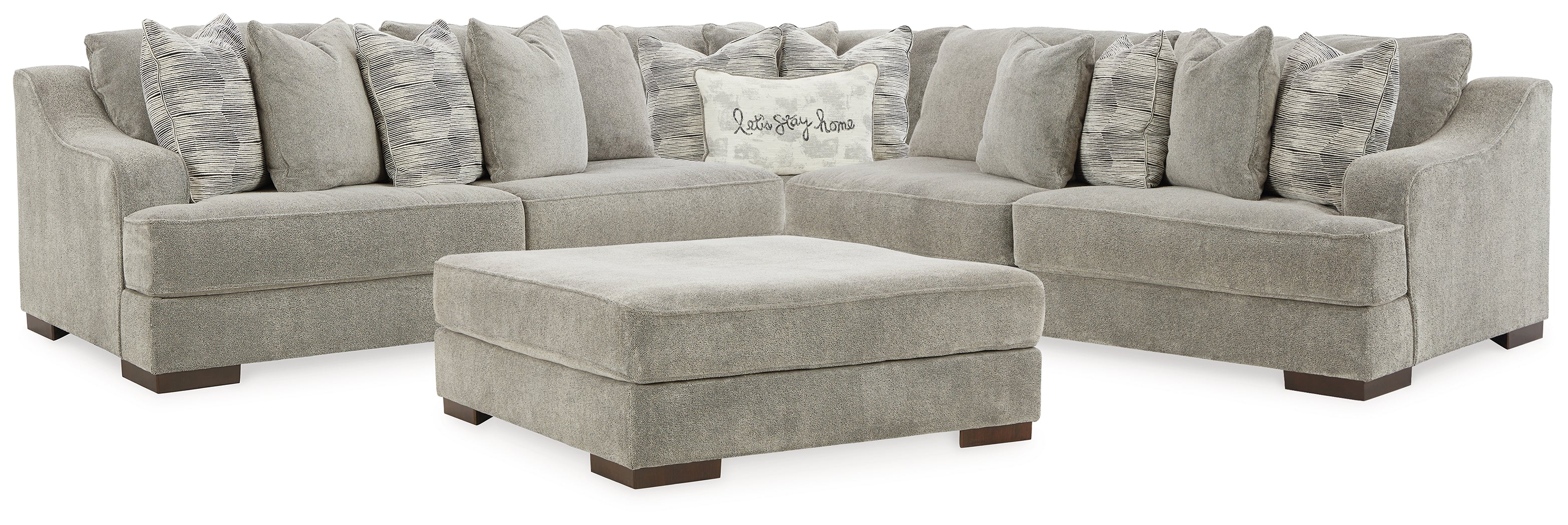 Best Furniture Outlet - Ashley Furniture - Bayless 3-Piece Sectional and Ottoman - 3-Piece Sectional and Ottoman - 52304U2