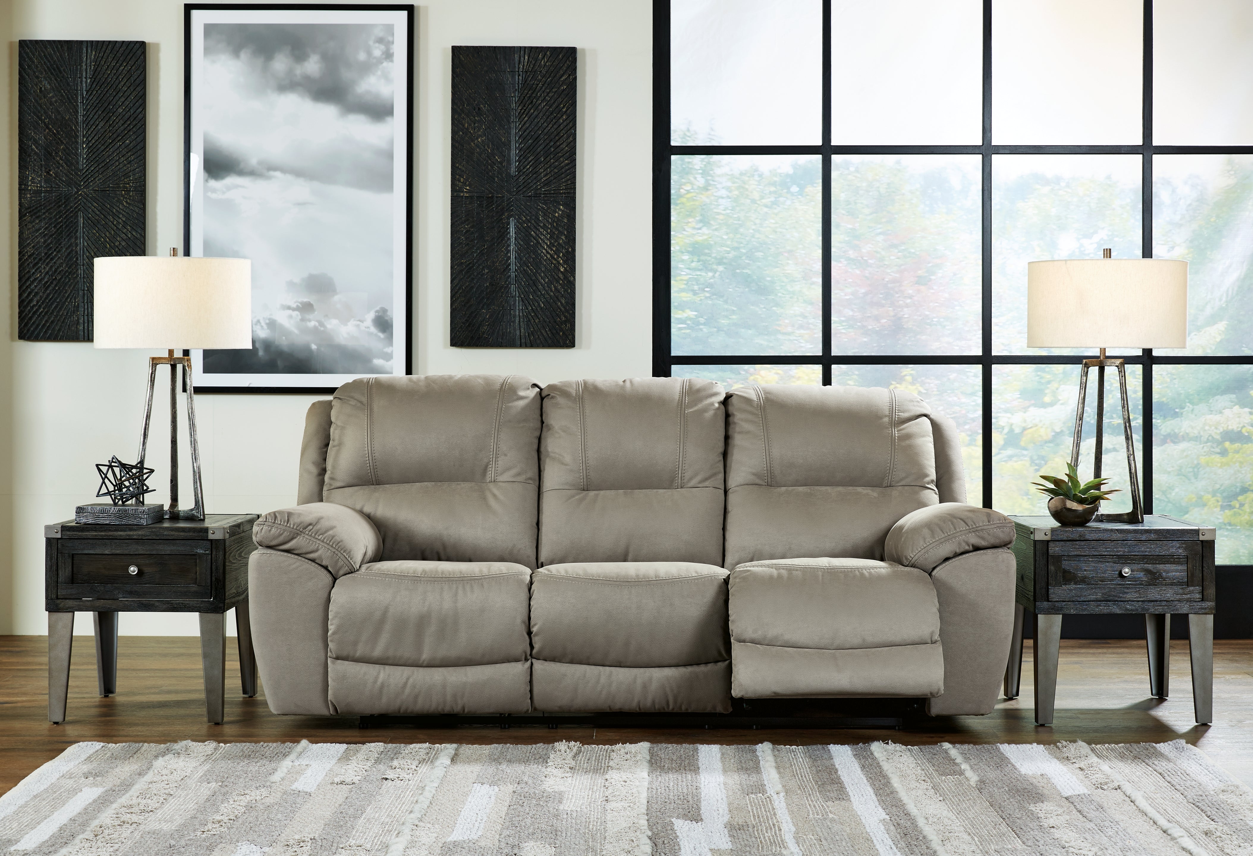 Best Furniture Outlet - Ashley Furniture - Next-Gen Gaucho Living Room - Reclining Power Sofa / Putty - 5420387