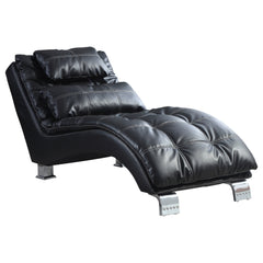 Best Furniture Outlet - Coaster - Dilleston Faux Leather Upholstered Tufted Chaise Black - 550075