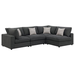 Best Furniture Outlet - Coaster - Serene 4-piece Upholstered Modular Sectional Sofa Charcoal - 551324-SETA