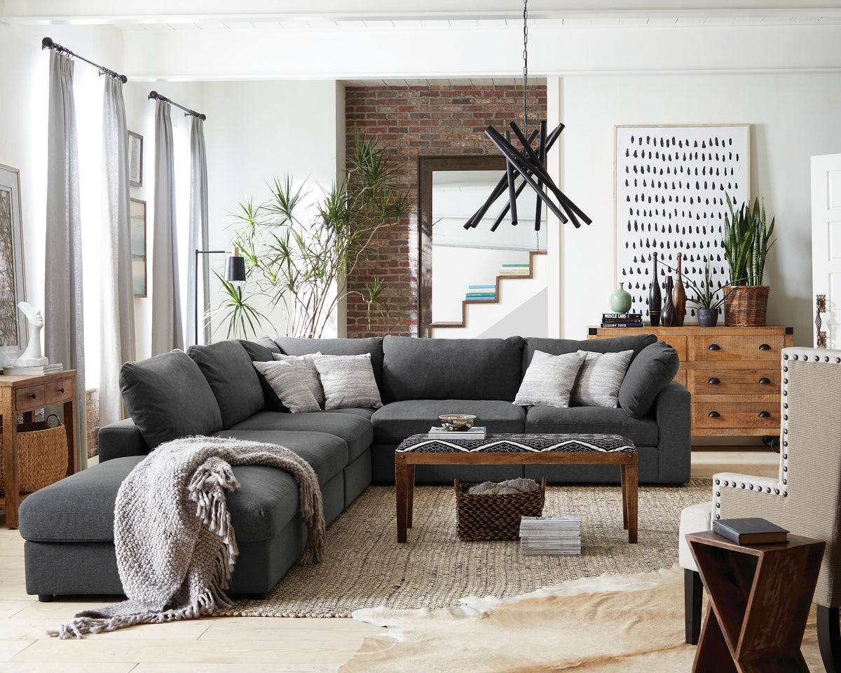 Best Furniture Outlet - Coaster - Serene 6-piece Upholstered Modular Sectional Sofa Charcoal - 551324-SET