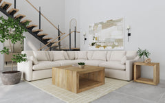 Best Furniture Outlet - Coaster - Hobson 5-piece Upholstered Modular Sectional Sofa Ivory - 551451-SETA