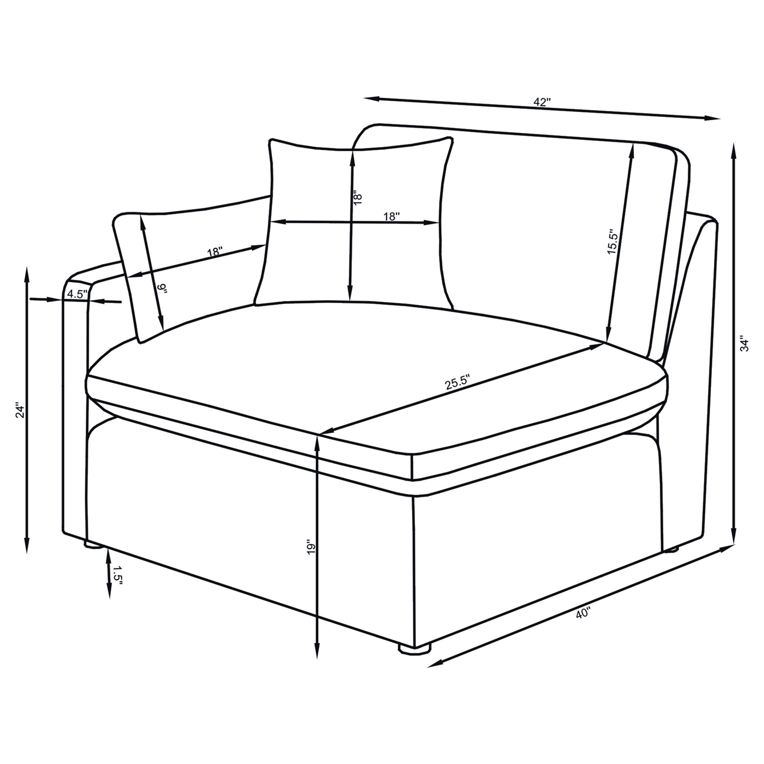 Hobson 5-piece Upholstered Modular Sectional Sofa Ivory