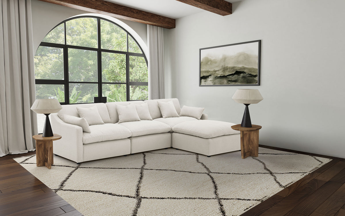 Best Furniture Outlet - Coaster - Hobson 4-piece Upholstered Modular Sectional Sofa Ivory - 551451-SETB