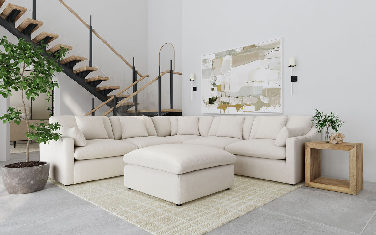 Best Furniture Outlet - Coaster - Hobson 6-piece Upholstered Modular Sectional Sofa Ivory - 551451-SET