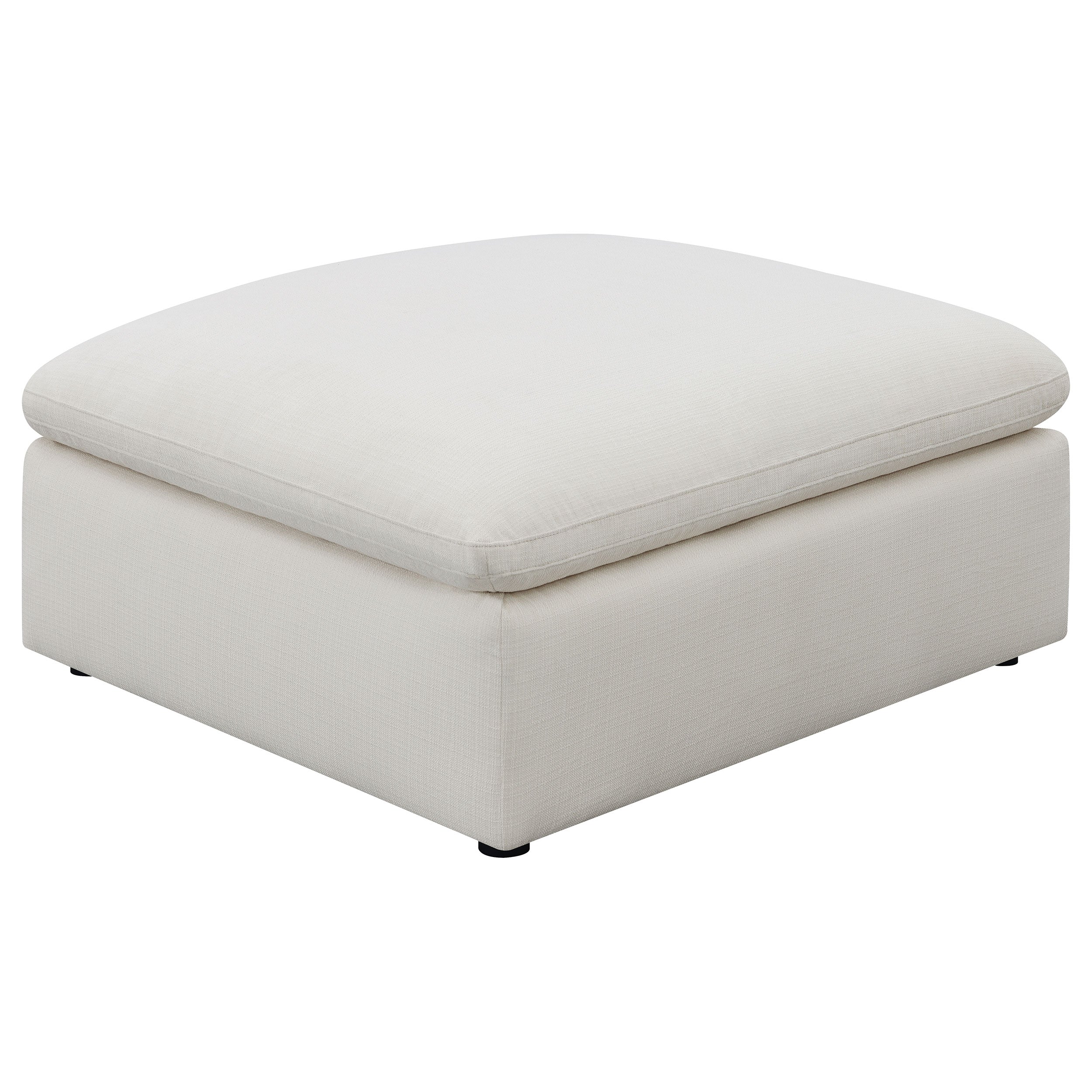 Best Furniture Outlet - Coaster - Hobson Square Upholstered Ottoman Ivory - 551453