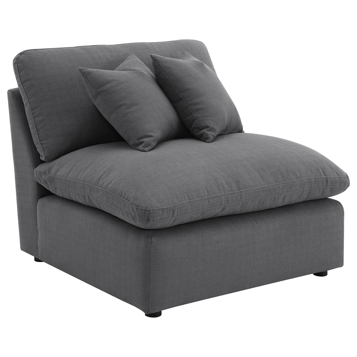 Best Furniture Outlet - Coaster - Hobson Upholstered Armless Chair Charcoal - 551455