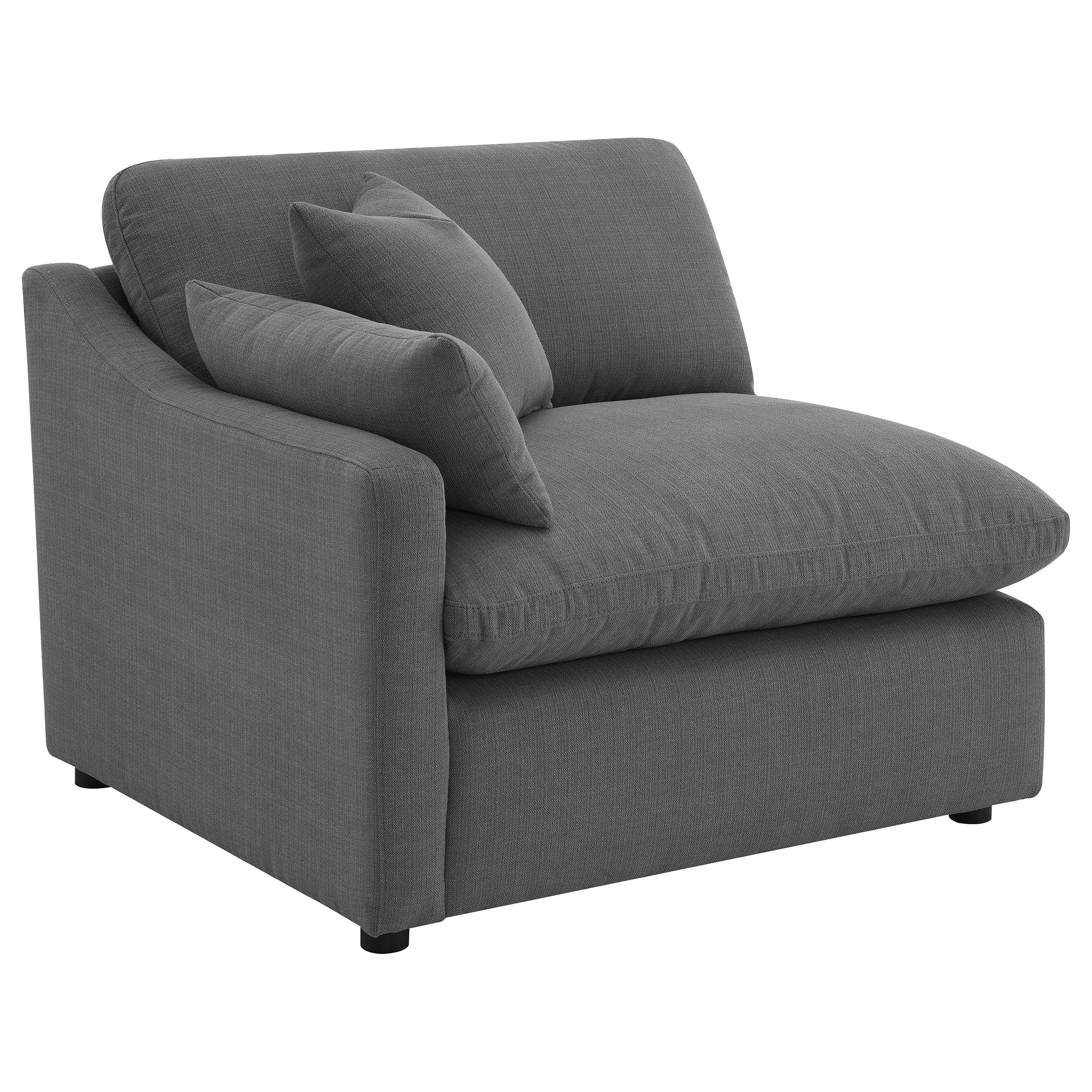 Best Furniture Outlet - Coaster - Hobson Upholstered LAF Chair Charcoal - 551458LAF