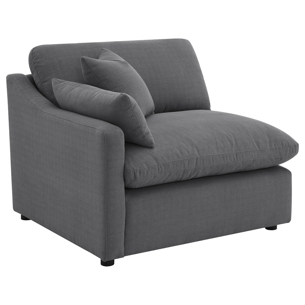 Best Furniture Outlet - Coaster - Hobson Upholstered LAF Chair Charcoal - 551458LAF