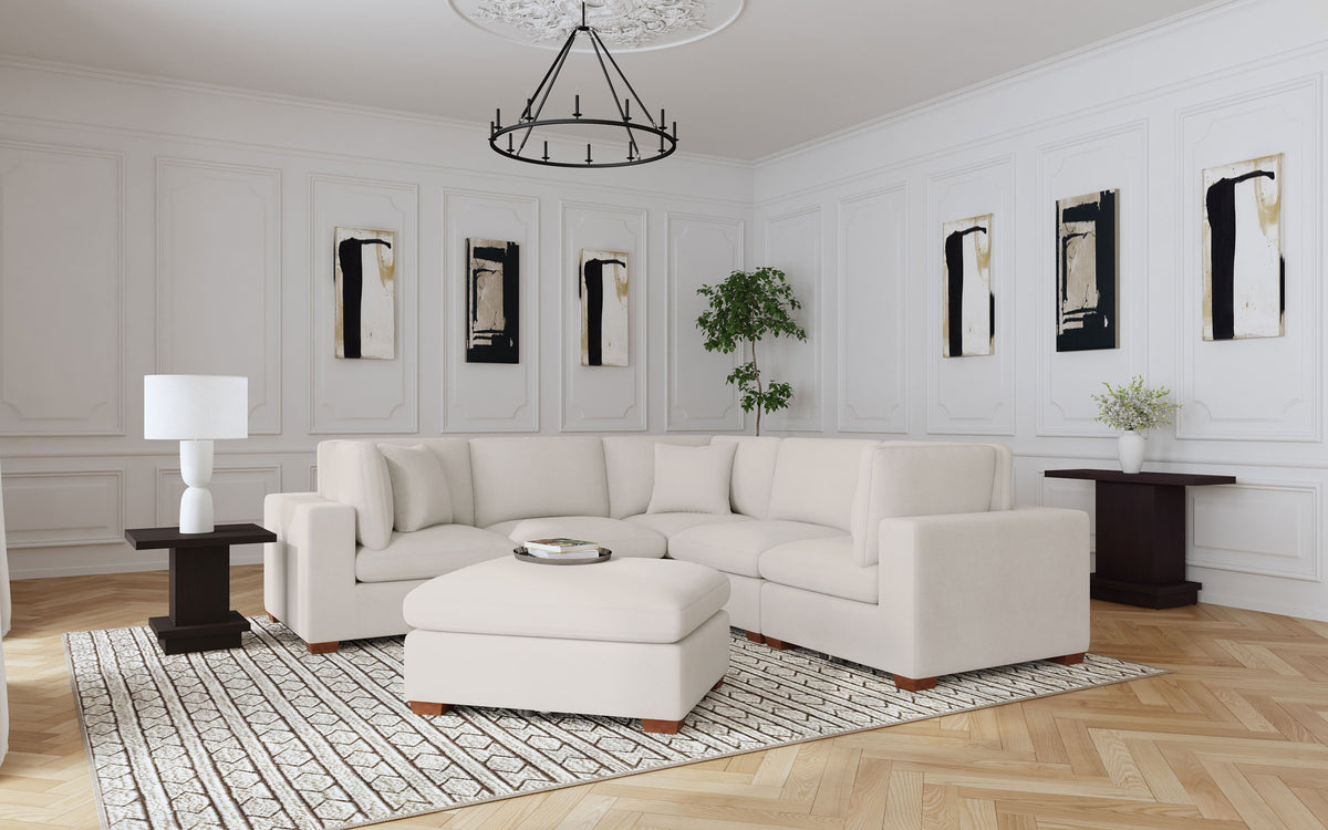 Best Furniture Outlet - Coaster - Lakeview 6-piece Upholstered Modular Sectional Sofa Ivory - 551461-SETA