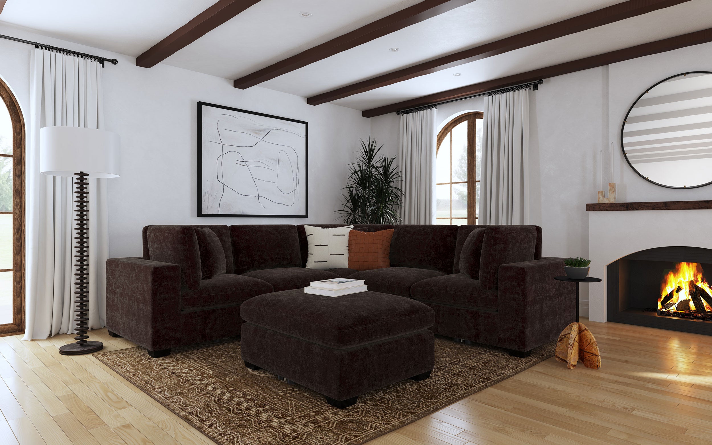 Best Furniture Outlet - Coaster - Lakeview 6-piece Upholstered Modular Sectional Chocolate - 551464-SETA