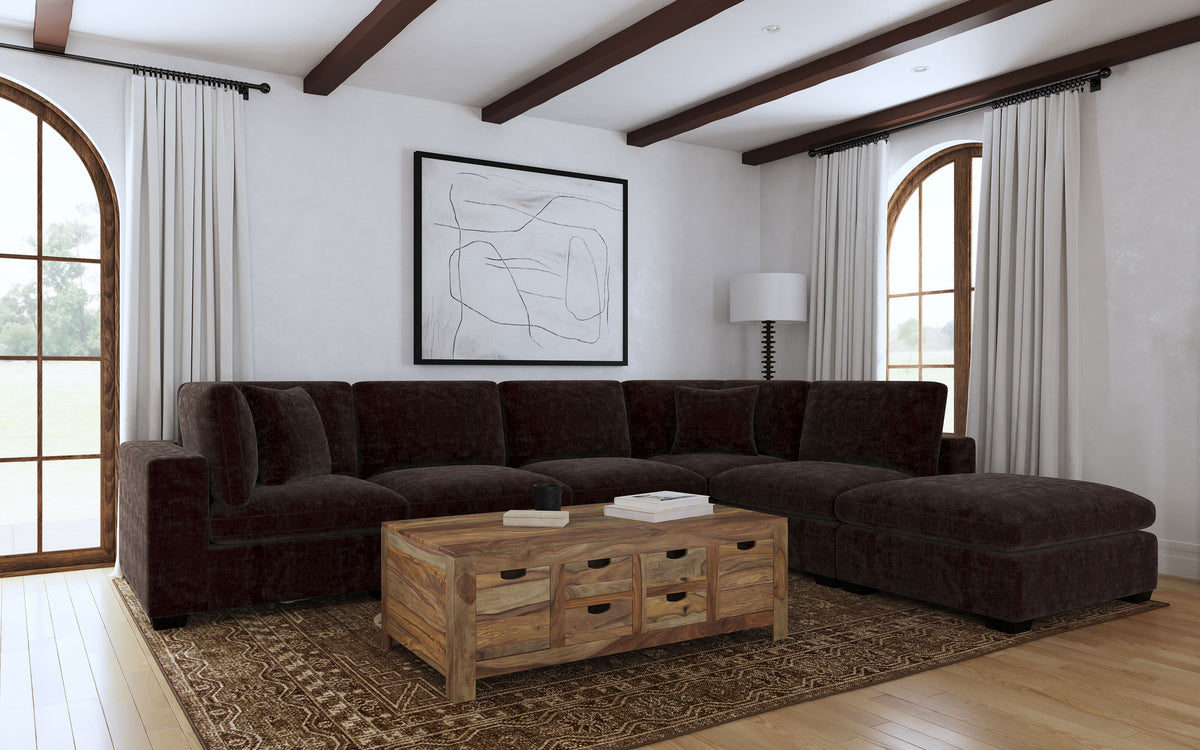 Best Furniture Outlet - Coaster - Lakeview 6-piece Upholstered Modular Sectional Chocolate - 551464-SET