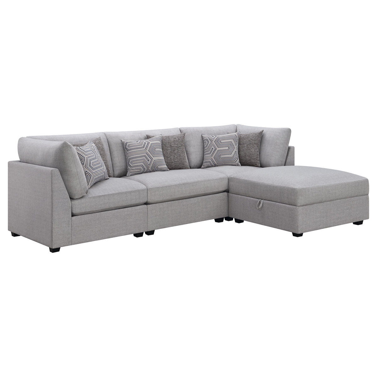 Best Furniture Outlet - Coaster - Cambria 4-piece Upholstered Modular Sectional Sofa Grey - 551511-S4A