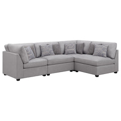 Best Furniture Outlet - Coaster - Cambria 4-piece Upholstered Modular Sectional Sofa Grey - 551511-S4B