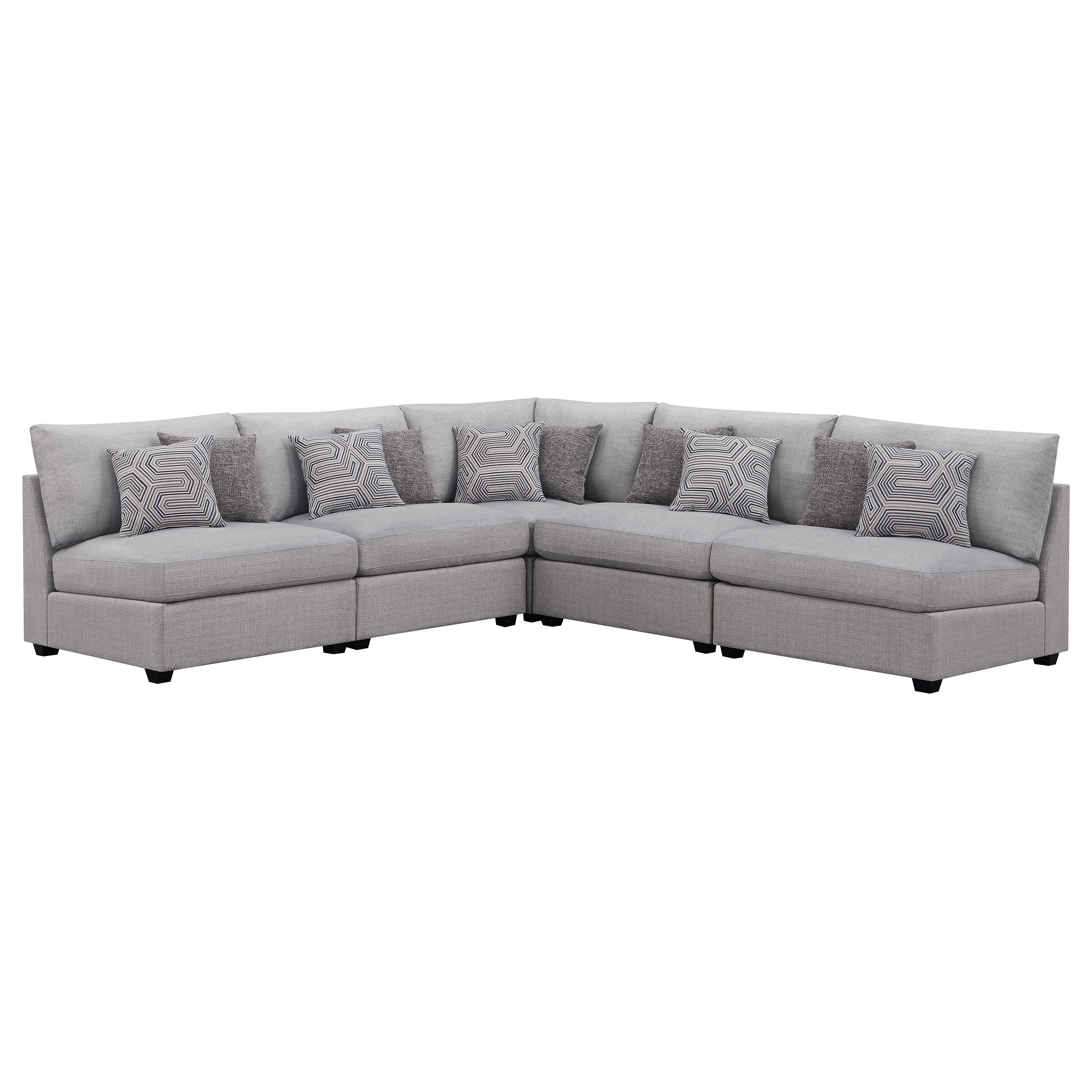 Best Furniture Outlet - Coaster - Cambria 5-piece Upholstered Modular Sectional Sofa Grey - 551511-S5A