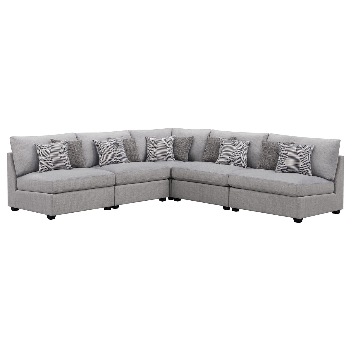 Best Furniture Outlet - Coaster - Cambria 5-piece Upholstered Modular Sectional Sofa Grey - 551511-S5A