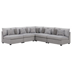 Best Furniture Outlet - Coaster - Cambria 5-piece Upholstered Modular Sectional Sofa Grey - 551511-S5A