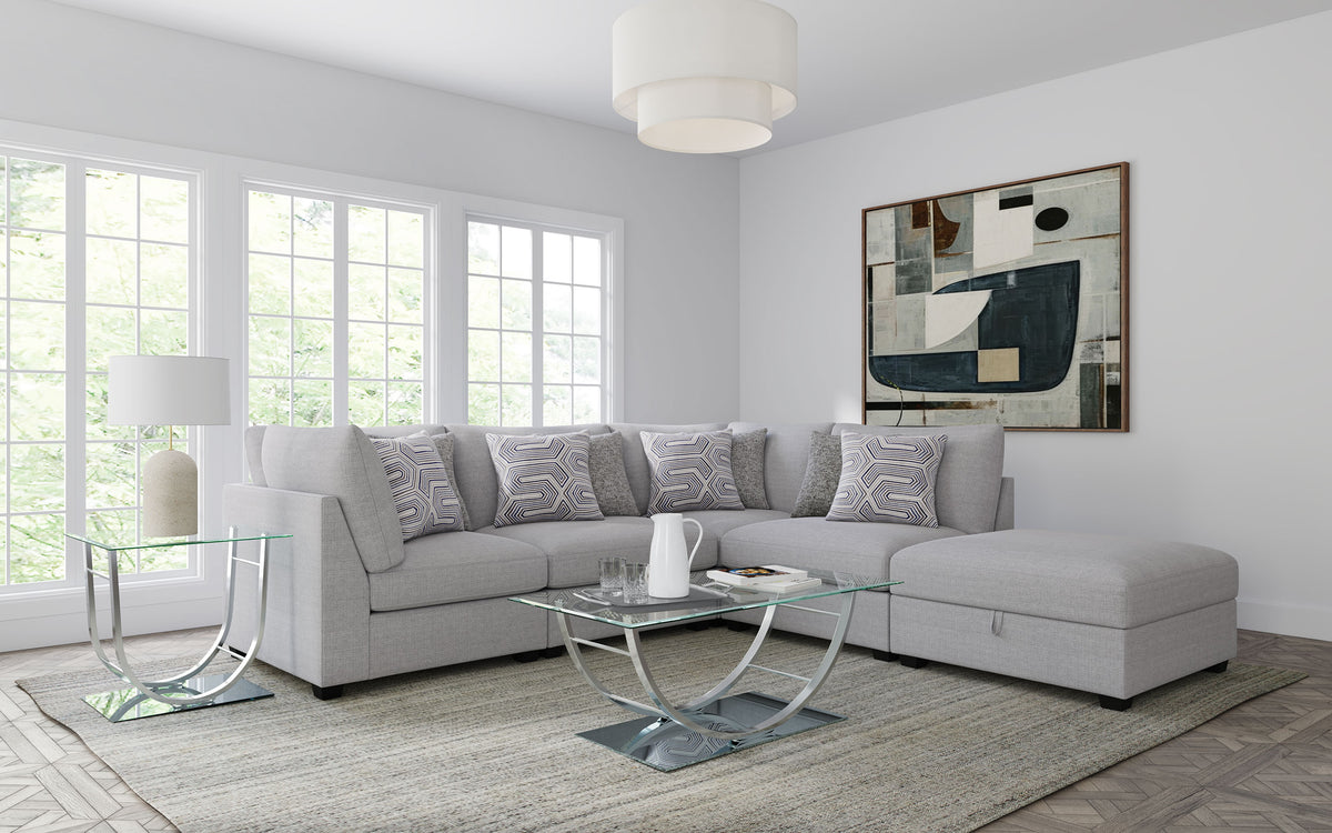 Best Furniture Outlet - Coaster - Cambria 5-piece Upholstered Modular Sectional Sofa Grey - 551511-S5B