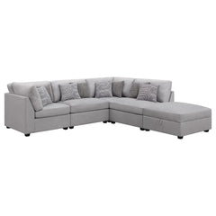 Best Furniture Outlet - Coaster - Cambria 5-piece Upholstered Modular Sectional Sofa Grey - 551511-S5B