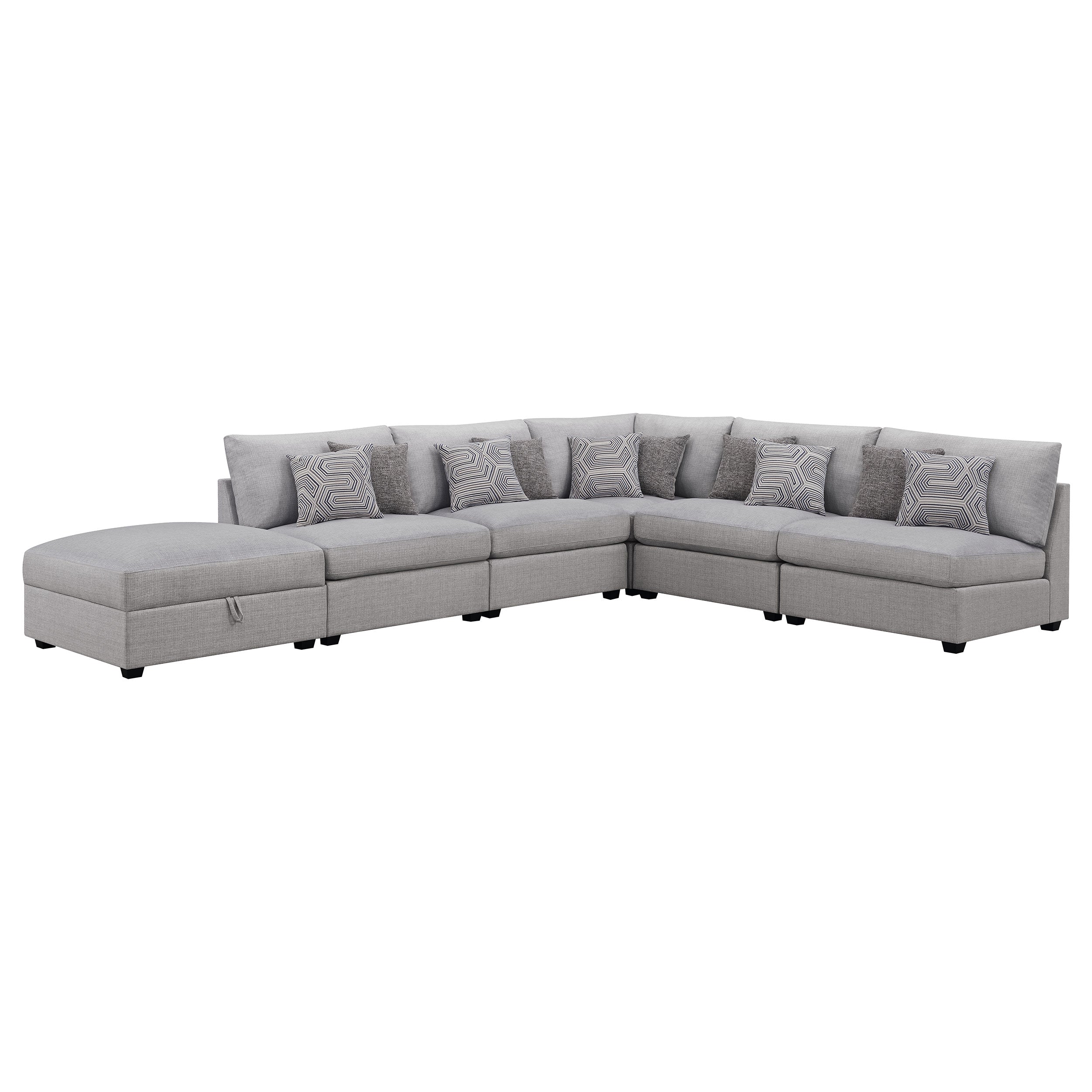 Best Furniture Outlet - Coaster - Cambria 6-piece Upholstered Modular Sectional Sofa Grey - 551511-S6A