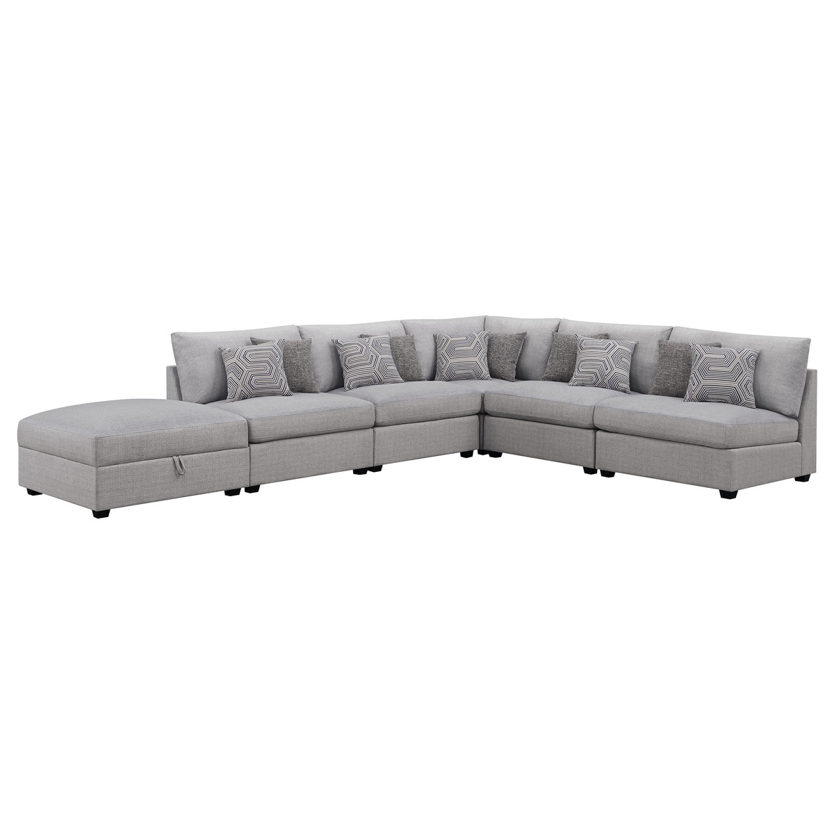 Best Furniture Outlet - Coaster - Cambria 6-piece Upholstered Modular Sectional Sofa Grey - 551511-S6A