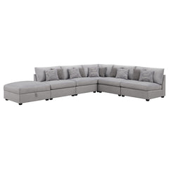 Best Furniture Outlet - Coaster - Cambria 6-piece Upholstered Modular Sectional Sofa Grey - 551511-S6A
