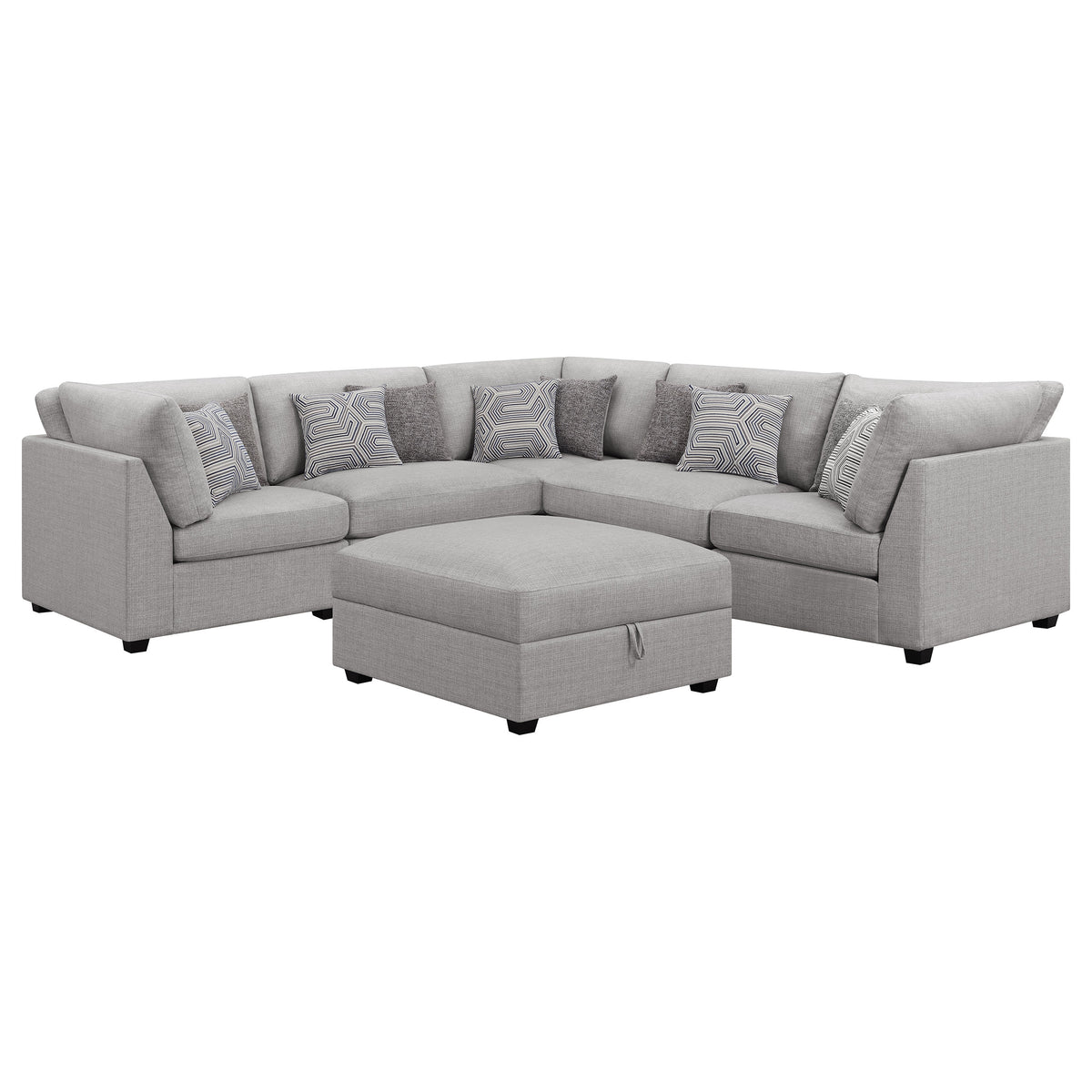 Best Furniture Outlet - Coaster - Cambria 6-piece Upholstered Modular Sectional Sofa Grey - 551511-S6B