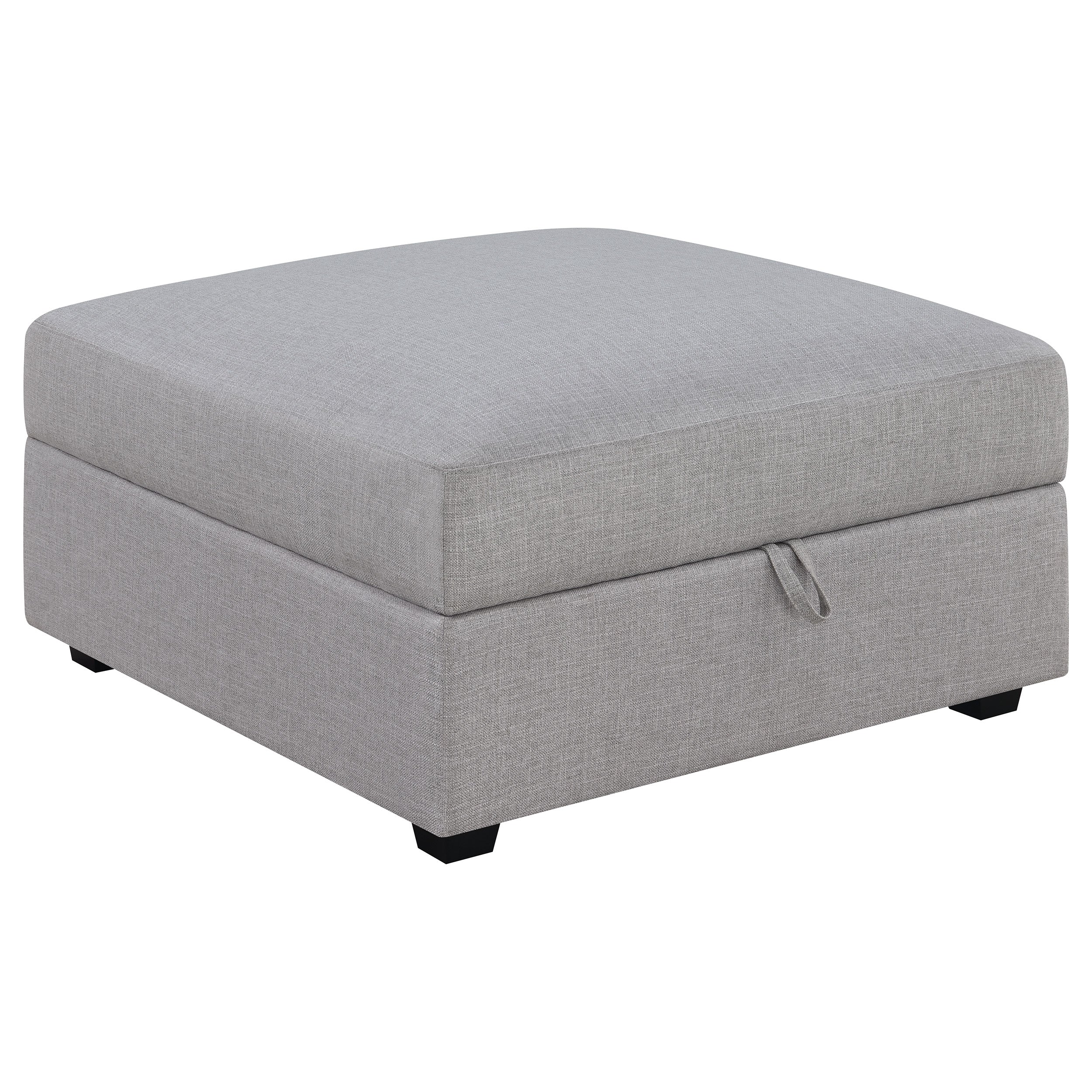 Best Furniture Outlet - Coaster - Cambria Square Upholstered Storage Ottoman Grey - 551513