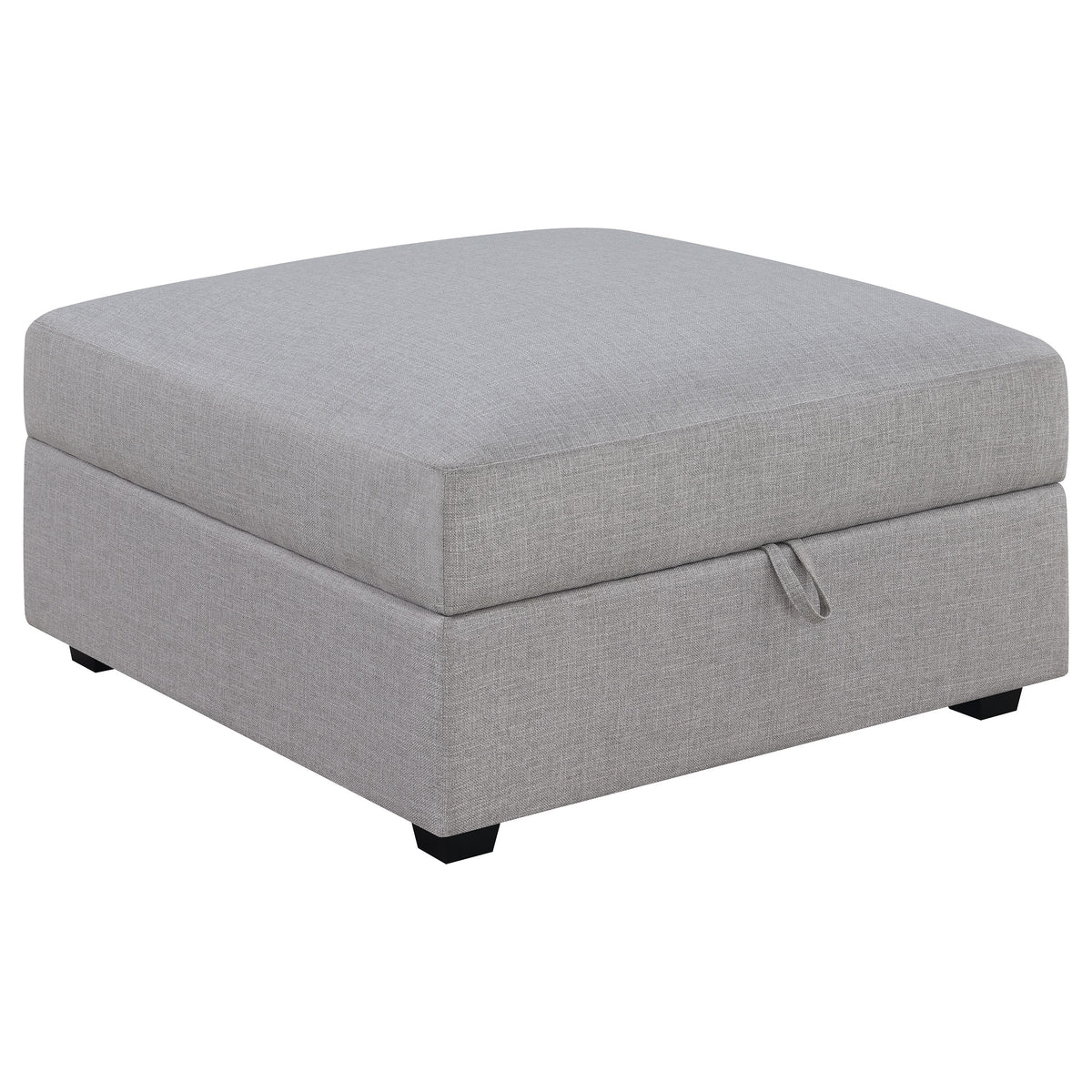 Best Furniture Outlet - Coaster - Cambria Square Upholstered Storage Ottoman Grey - 551513